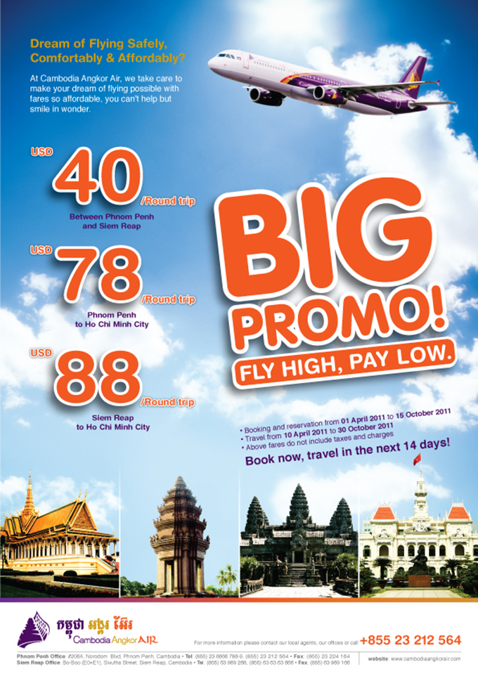 Cambodia Angkor Air - Phnom Penh, Siem Reap & Ho Chi Minh City Print Ad