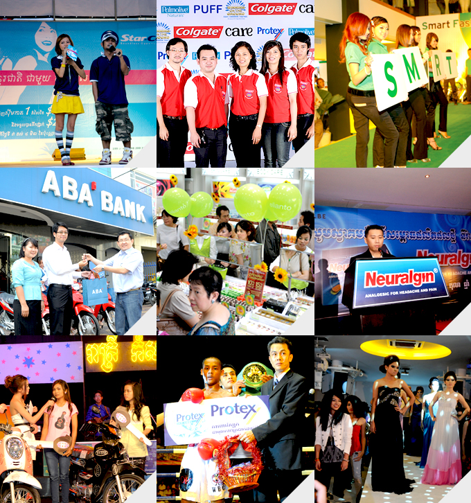 Public Relations, Events & Activation Agency in Cambodia - Star-Cell, Colgate, Palmolive, Smart Axiata, ABA Bank, Kalbe International, Procold, Neuralgin, Woods, Protex, Elianto, F Magazine