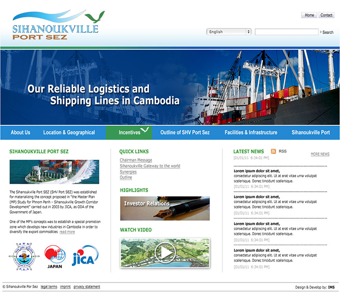 Sihanoukville Port SEZ Website