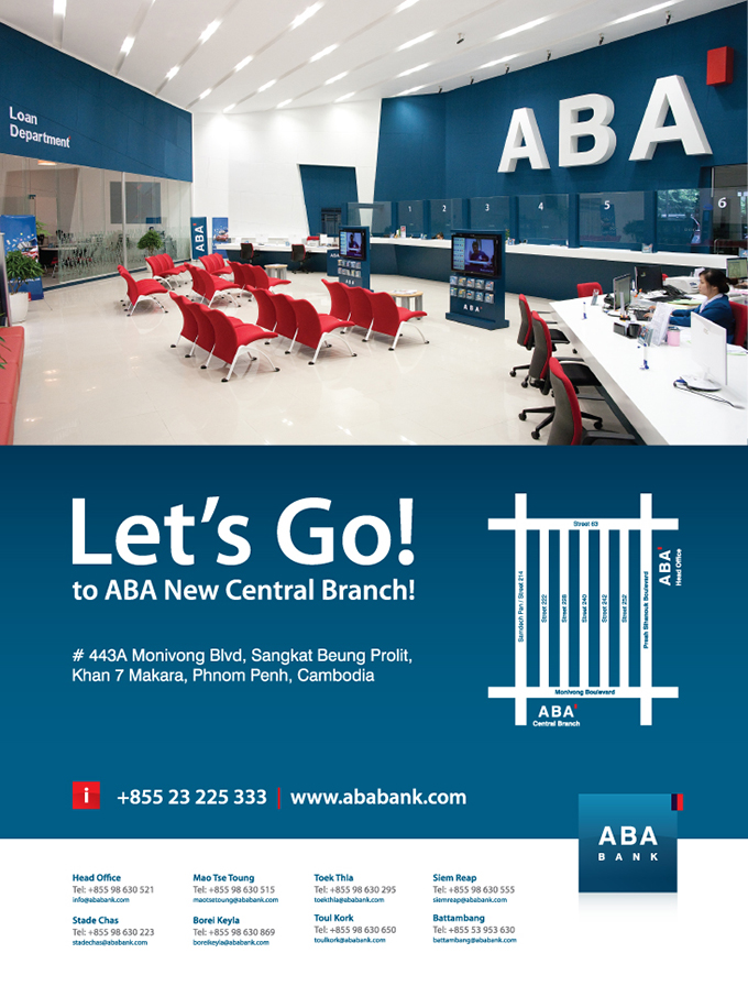 ABA Bank Cambodia - Central Branch Print Advert Campaign